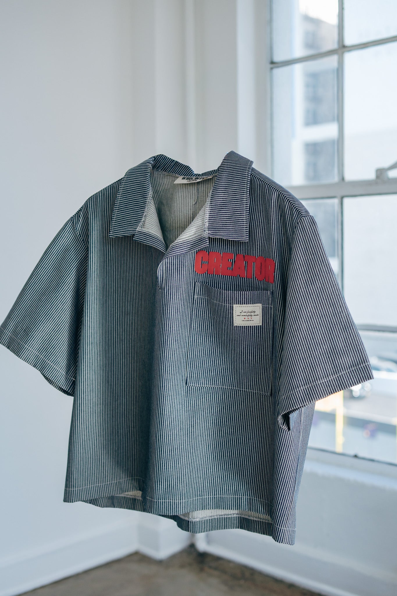 Navy Pinstripe "Creator" QTR Zip Shirt