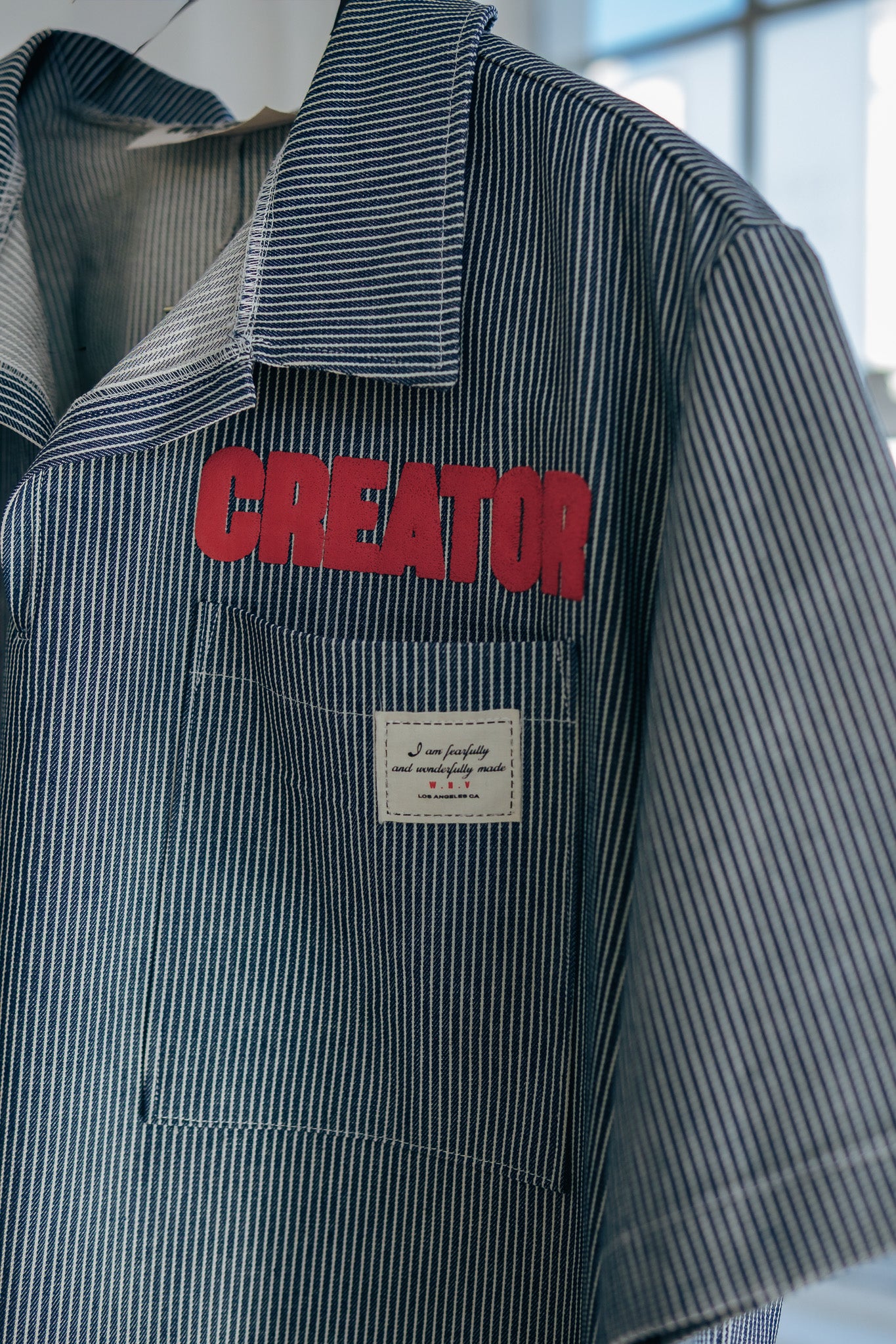 Navy Pinstripe "Creator" QTR Zip Shirt