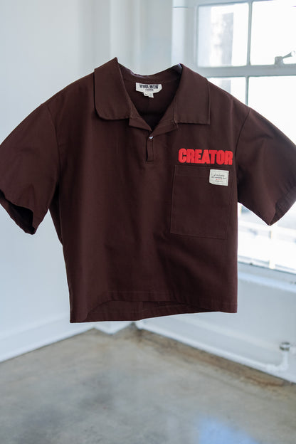 Brown "Creator" Placket Shirt
