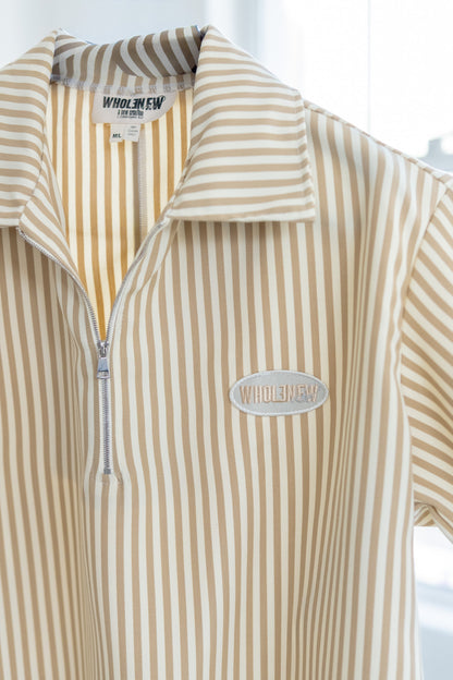 QTR Zip Khaki Stripe (Limited)