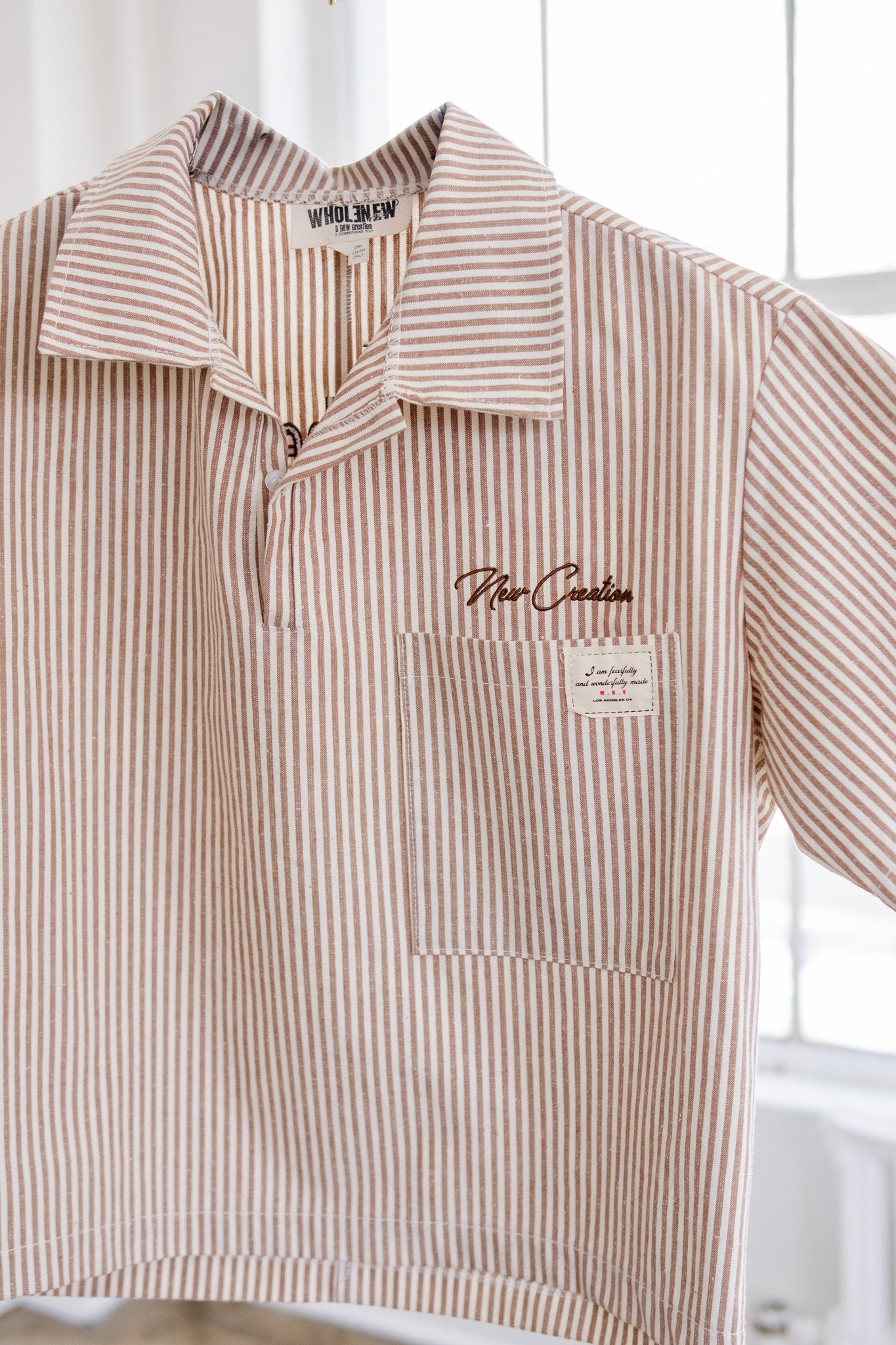 Tan Stripe Placket NC shirt