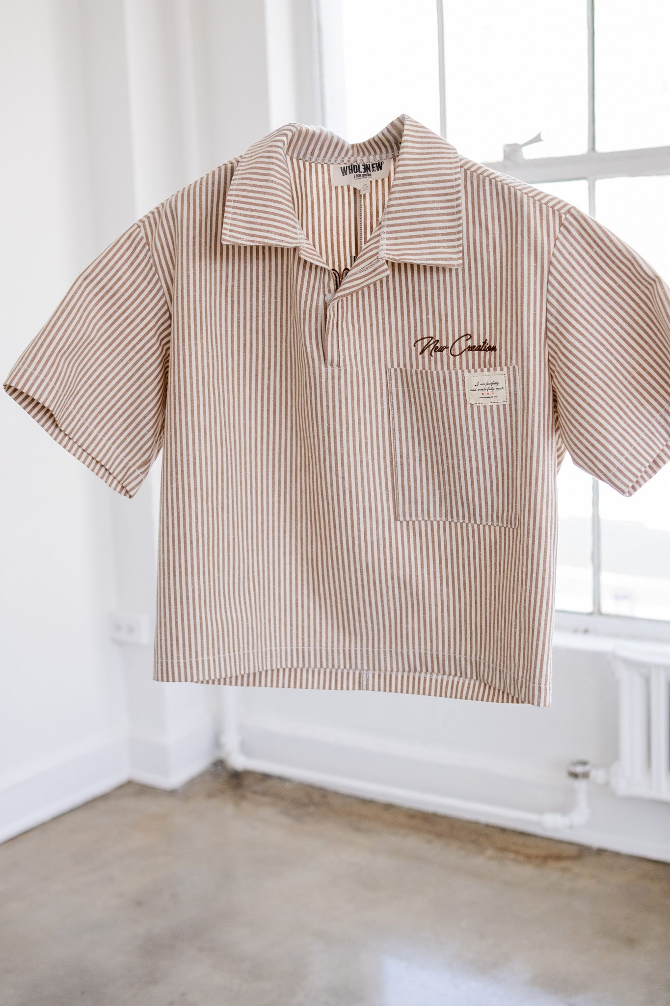 Tan Stripe Placket NC shirt