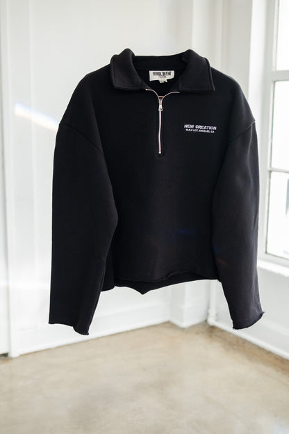 Heavy Fleece QTR Zip - Black