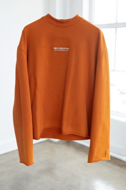 Terry Crewneck- Orange (Garment Dyed)