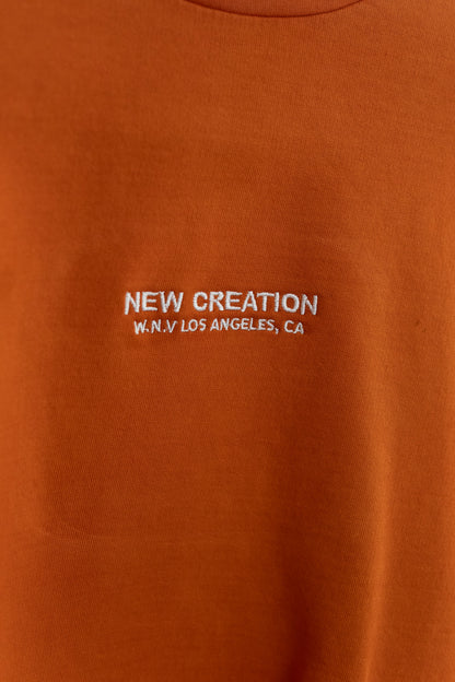 Terry Crewneck- Orange (Garment Dyed)