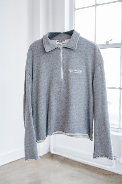 Heavy Terry QTR Zip - Heather Grey