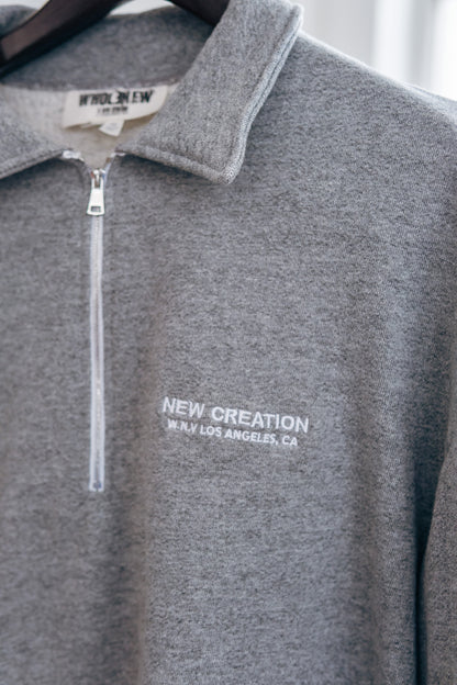 Heavy Terry QTR Zip - Heather Grey