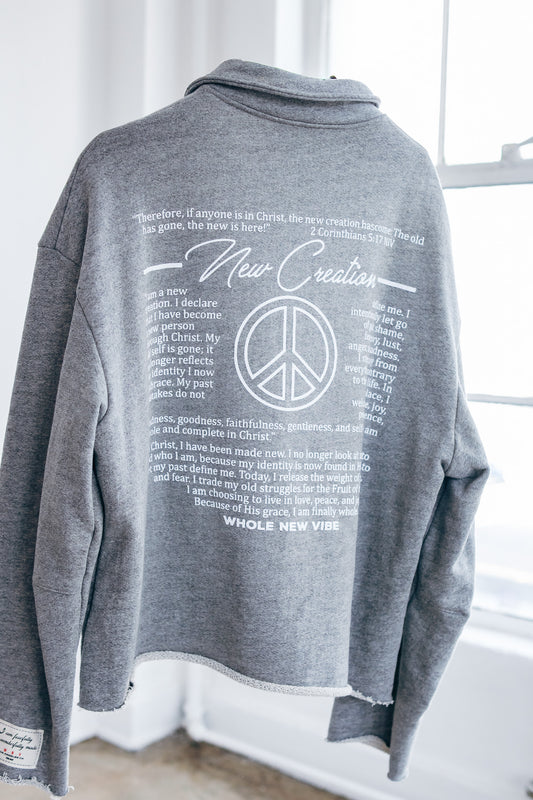 Heavy Terry QTR Zip - Heather Grey