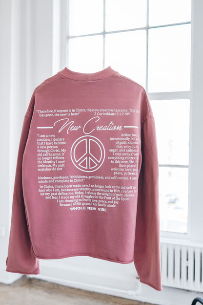 Terry Crewneck- Mauve (Garment Dyed)