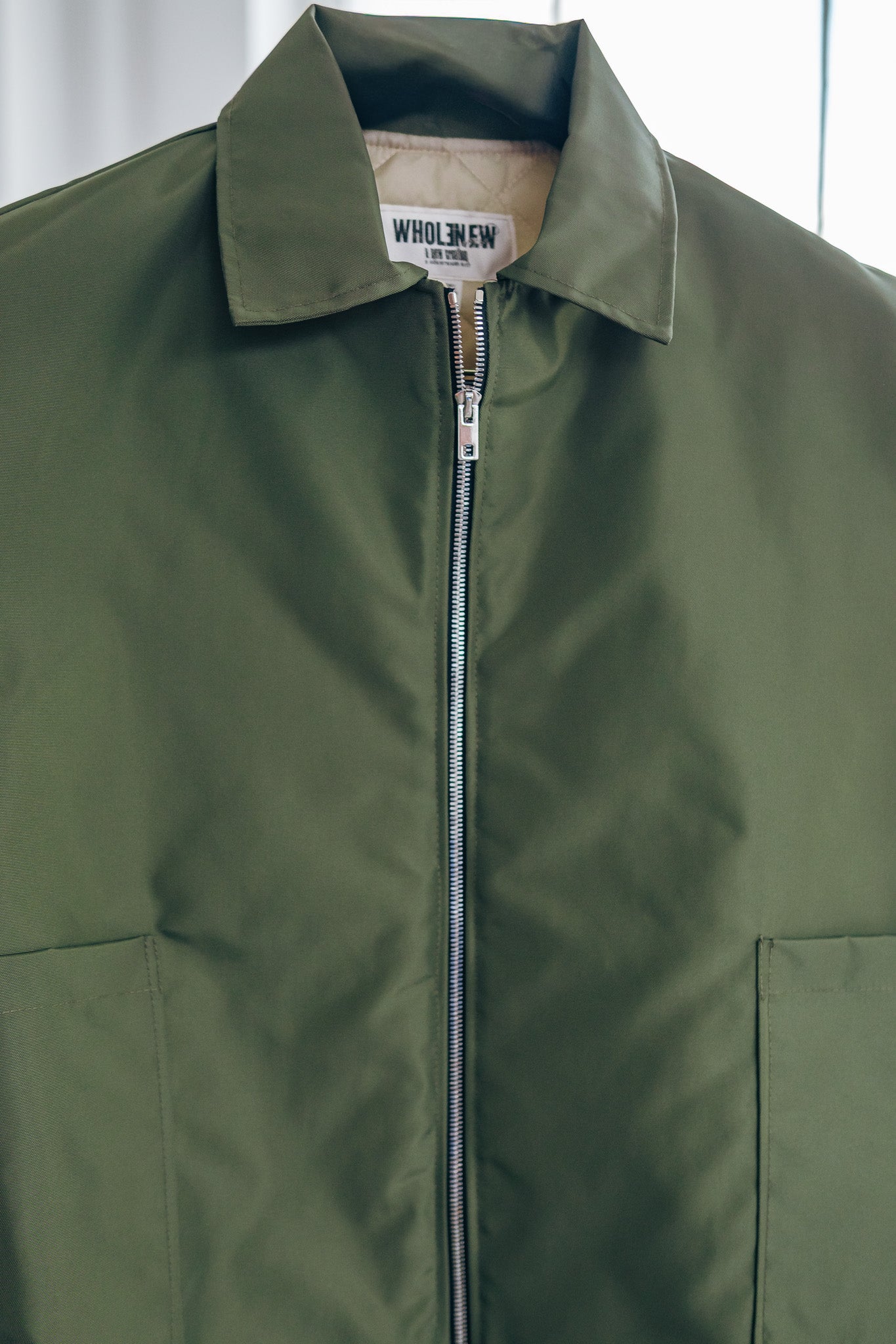 Oversized Nylon Puffer Zip - Olive