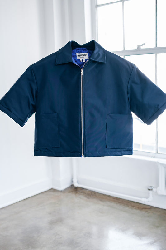 Oversized Nylon Puffer Zip - Navy