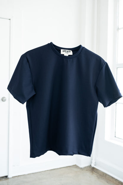 Slim Cropped Tee - Navy
