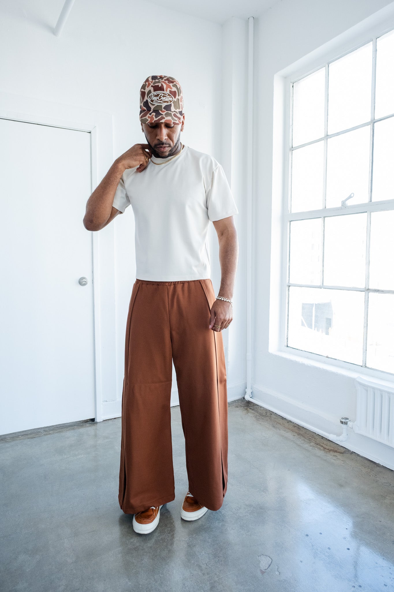 Slim Cropped Tee - cream