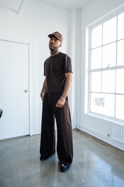 Slim Cropped Tee - Brown