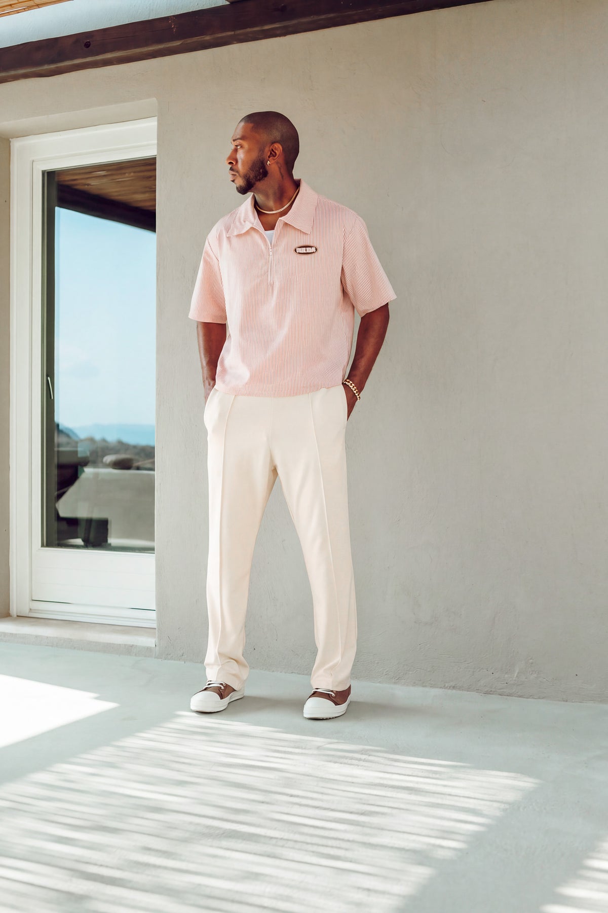 Slim Elevated Jogger -Off white