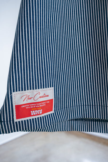 QTR Zip -Denim PinStripe