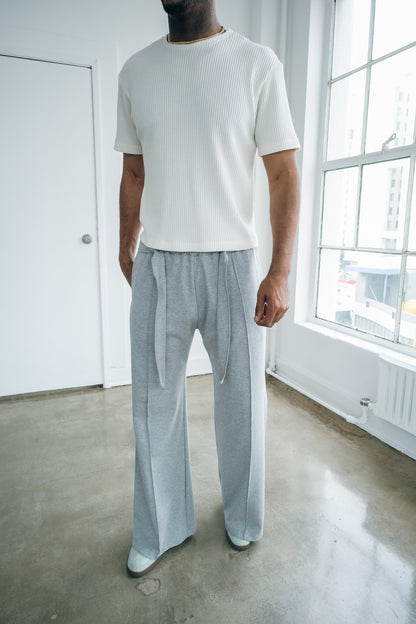 Slim Ribbed Cropped Tee - White