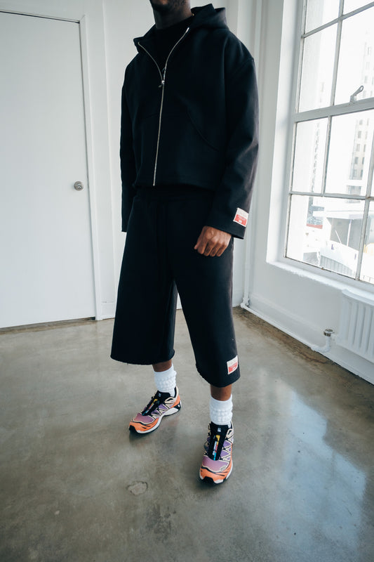 Premium Cotton Sweat Shorts- Black
