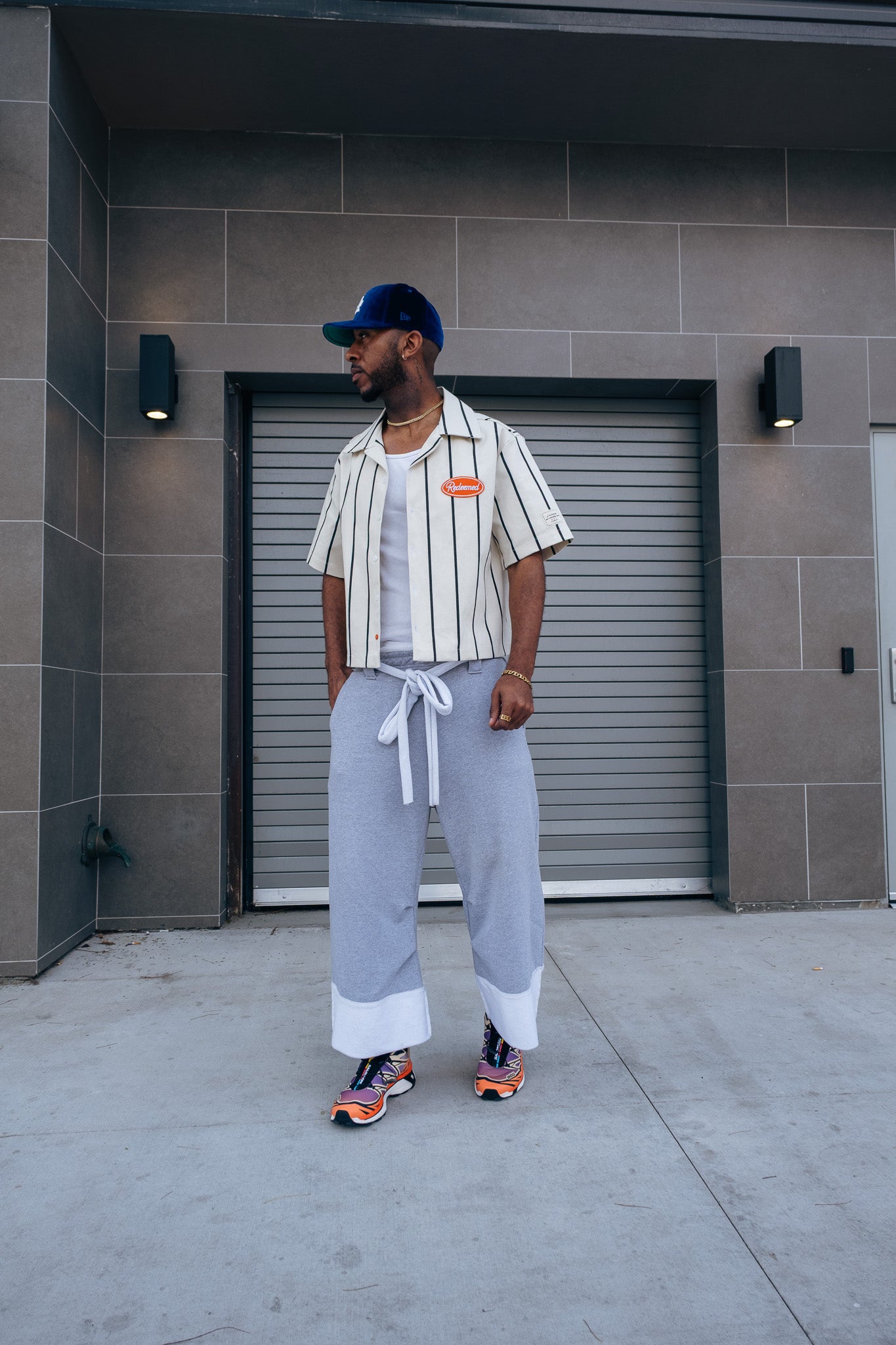 Cream Pin Stripe Button up