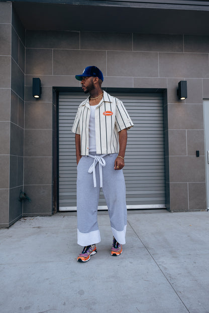 Cream Pin Stripe Button up