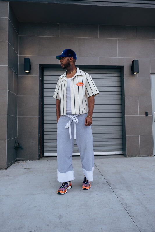 Cream Pin Stripe Button up