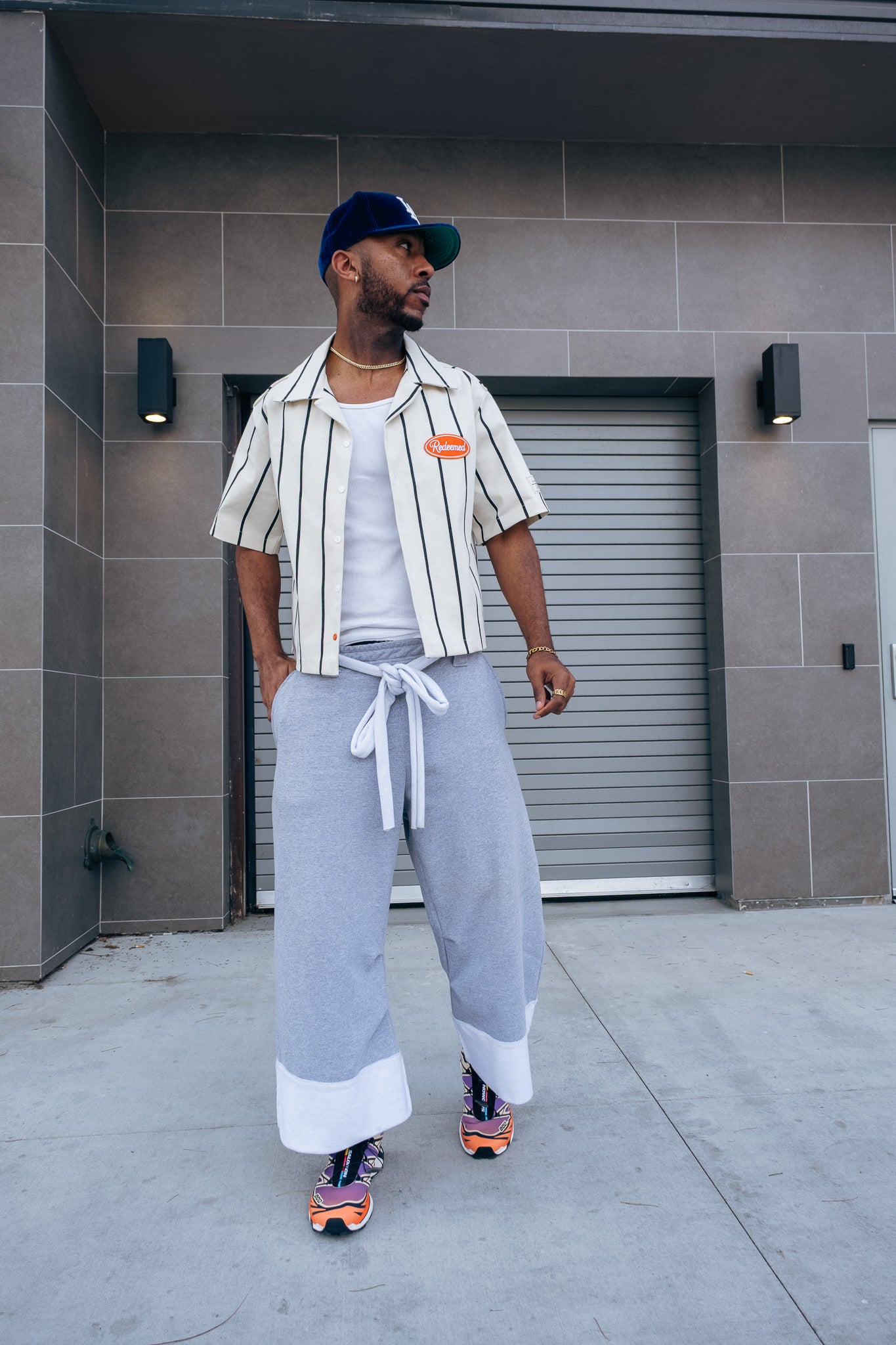 Cream Pin Stripe Button up