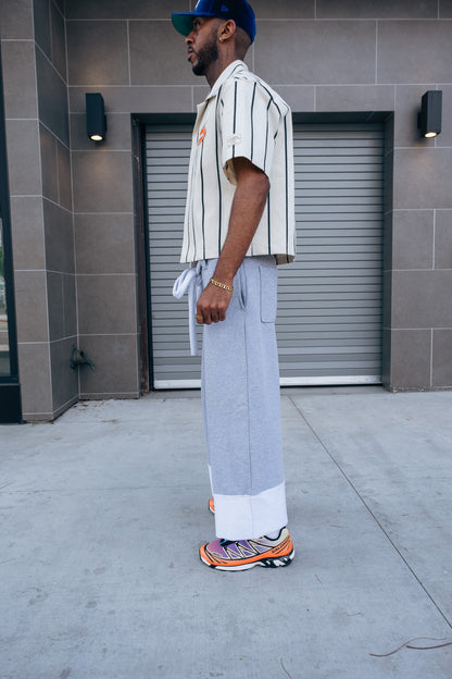 Cream Pin Stripe Button up