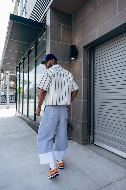 Cream Pin Stripe Button up