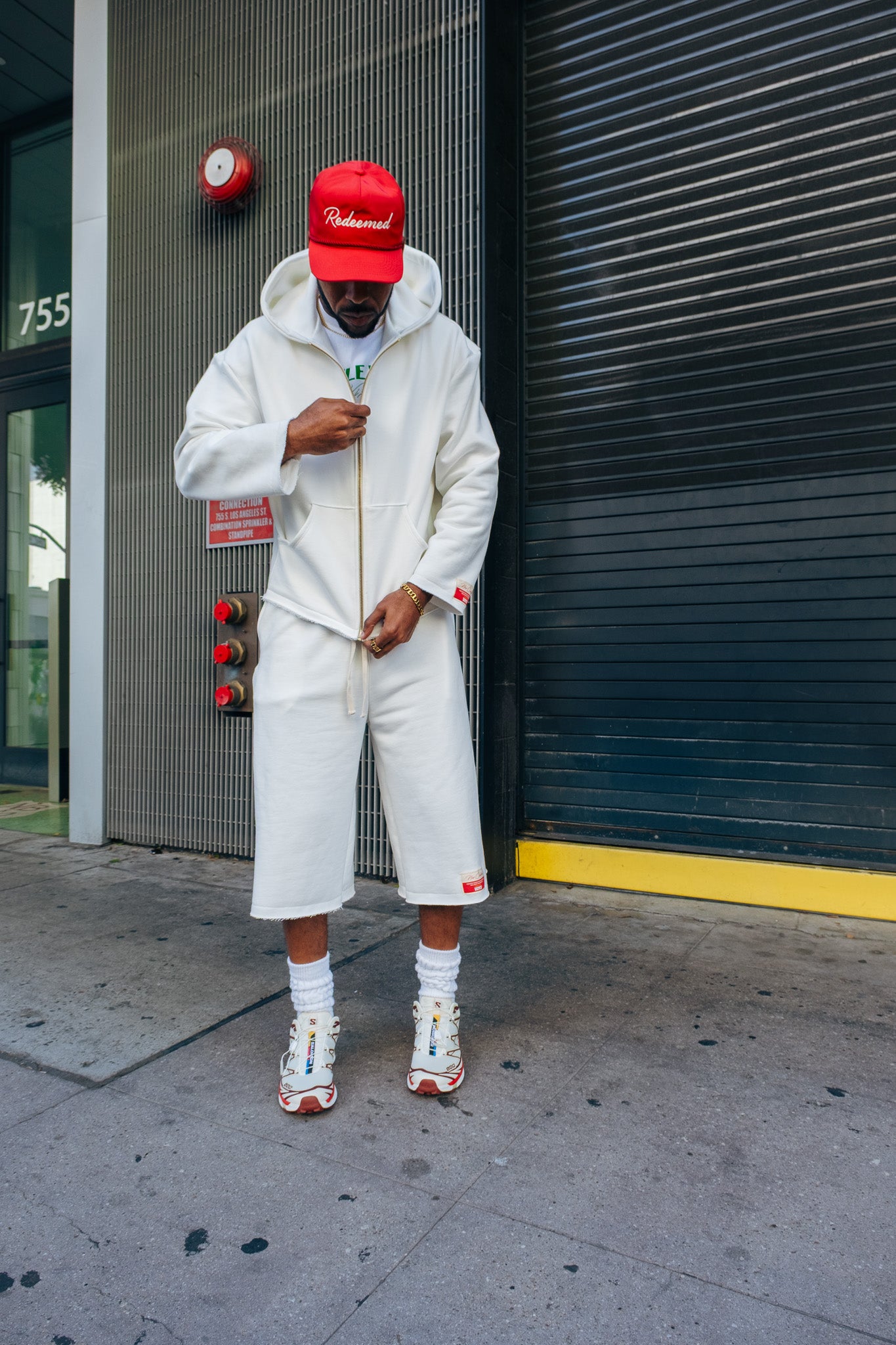 Premium Cotton Sweat Shorts- Off White
