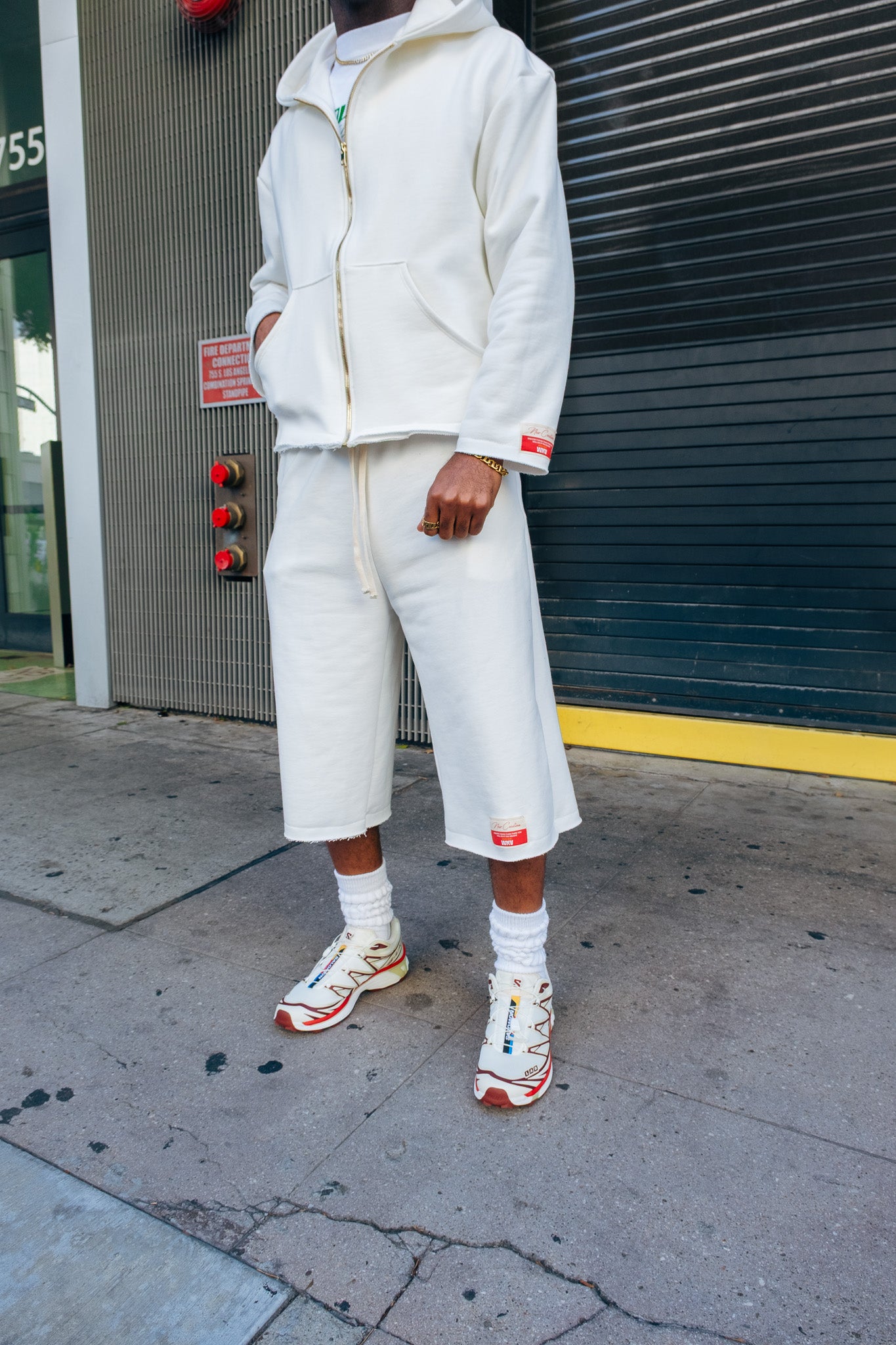 Premium Cotton Sweat Shorts- Off White