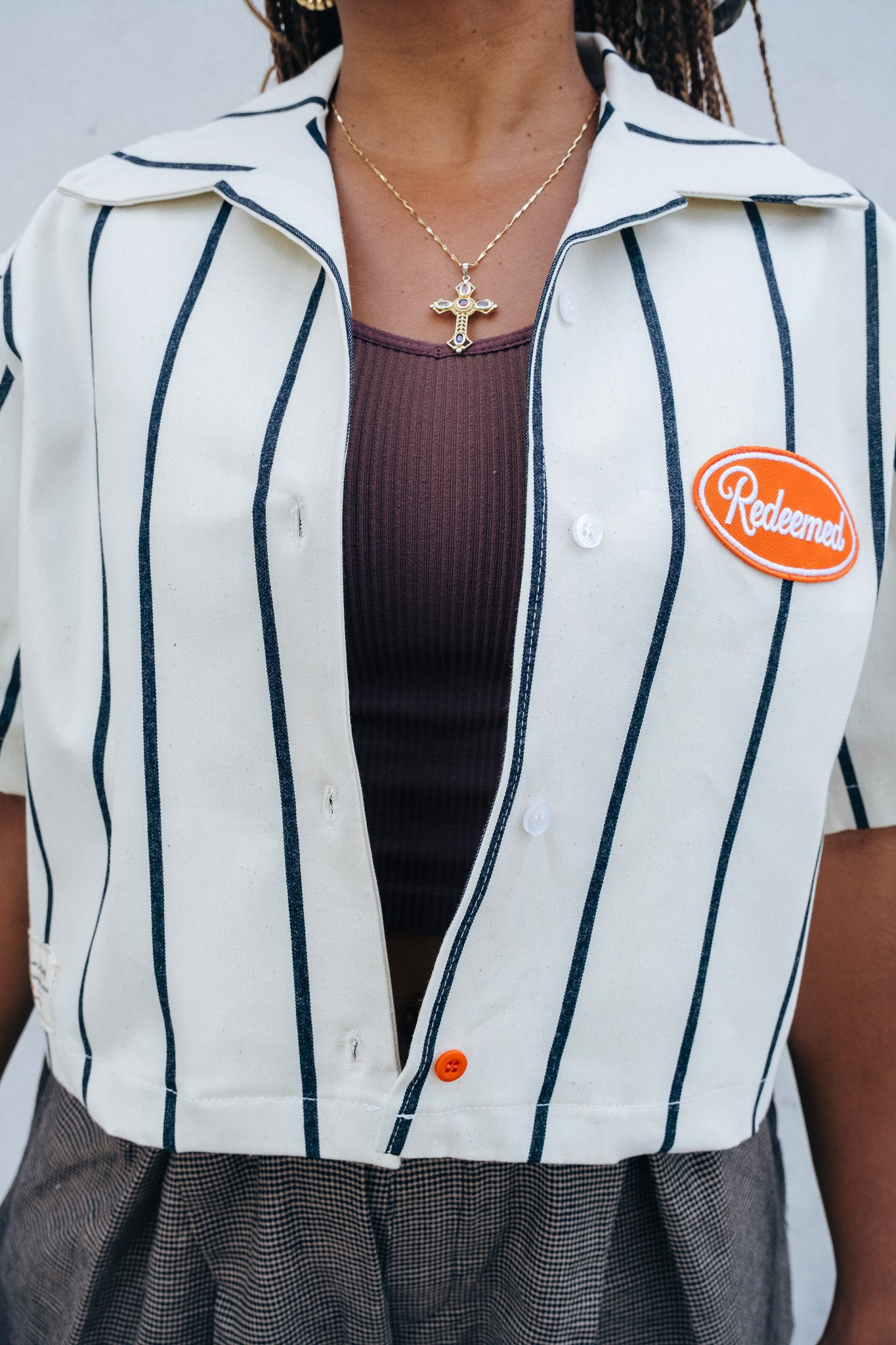 WMN Pin Stripe Button Up