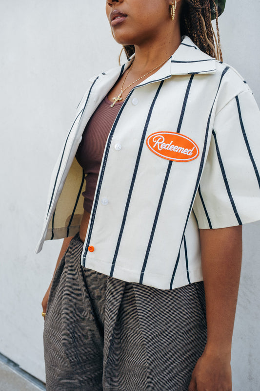 WMN Pin Stripe Button Up