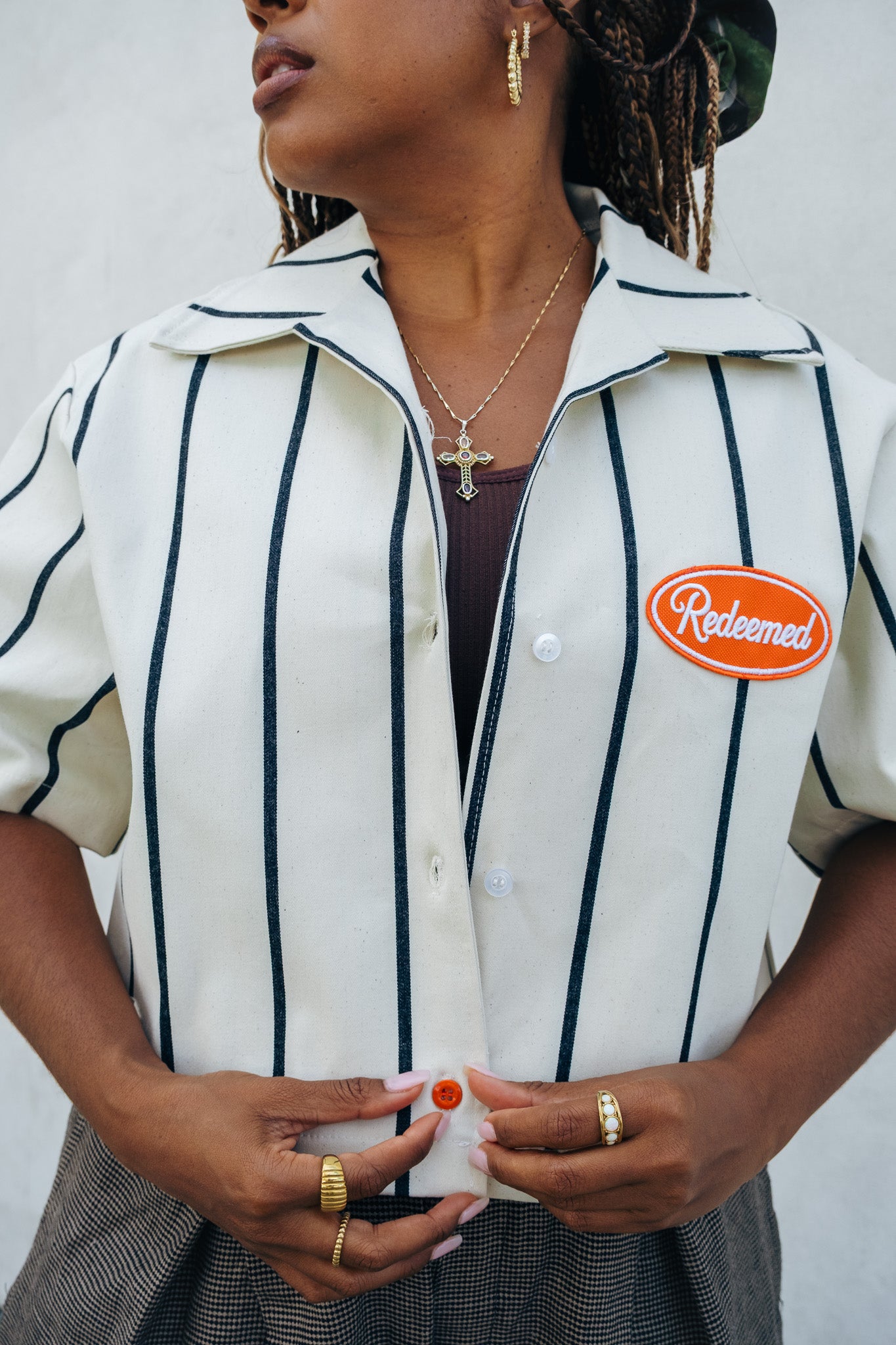 WMN Pin Stripe Button Up