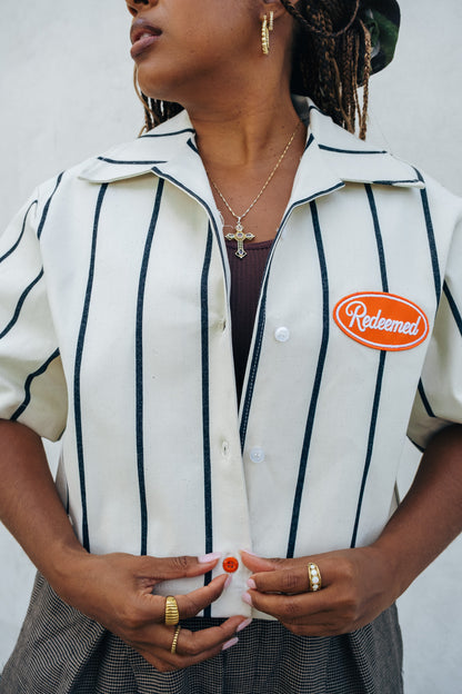 WMN Pin Stripe Button Up