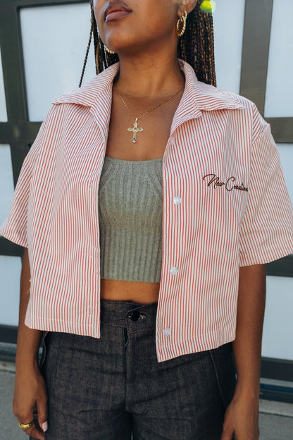 WMN Red Stripe Button Up (Light weight)
