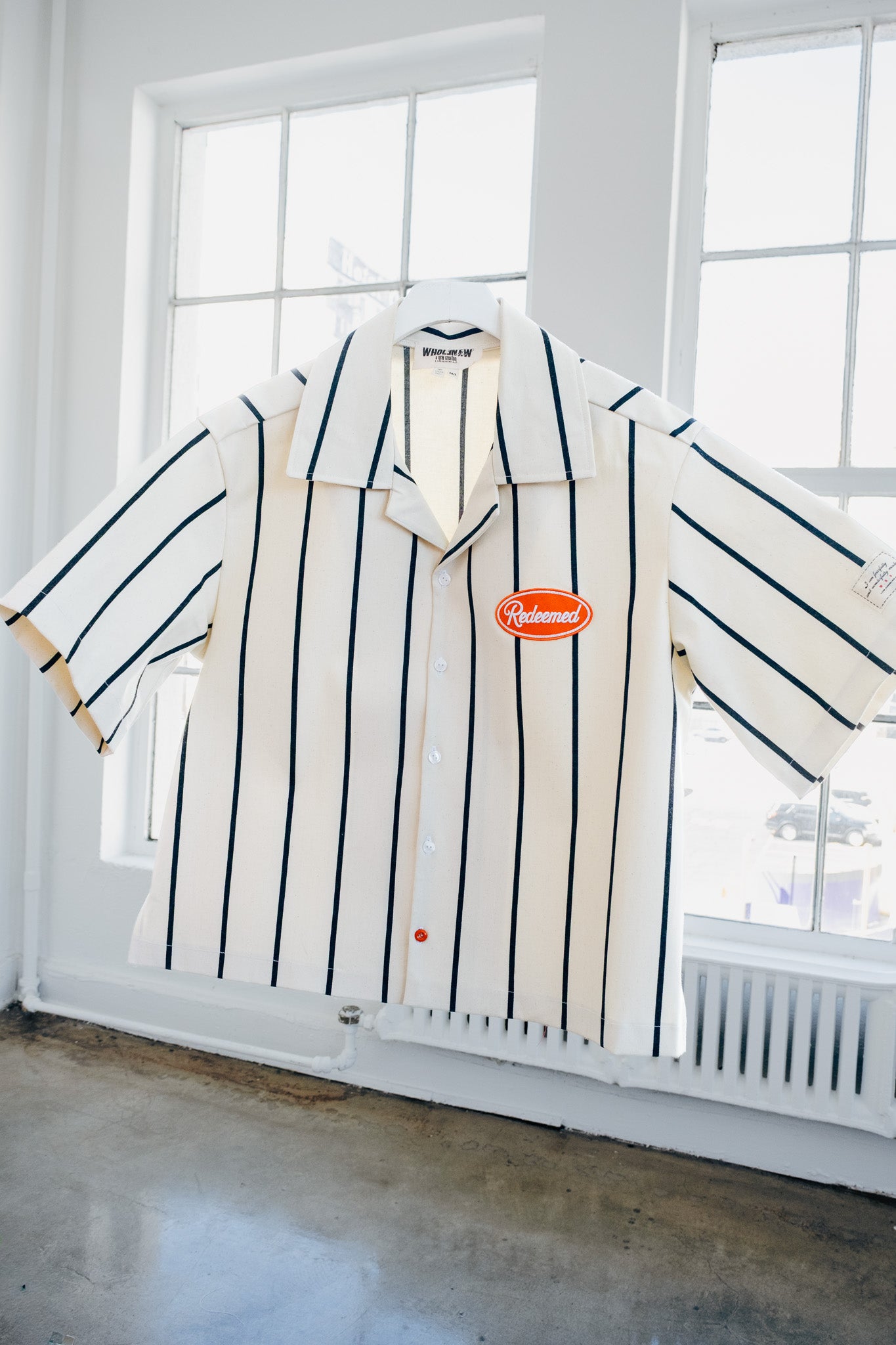 Cream Pin Stripe Button up