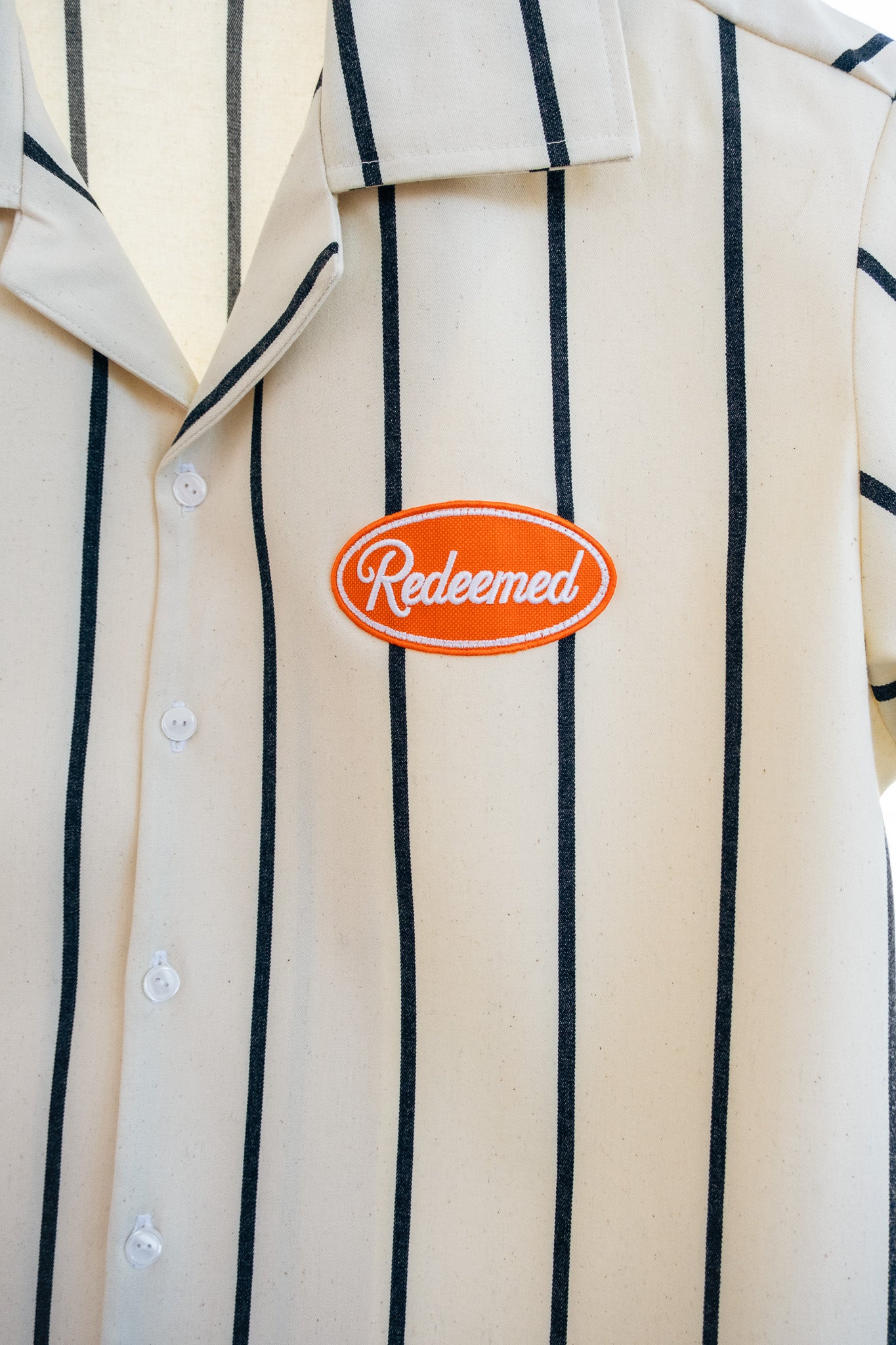 Cream Pin Stripe Button up