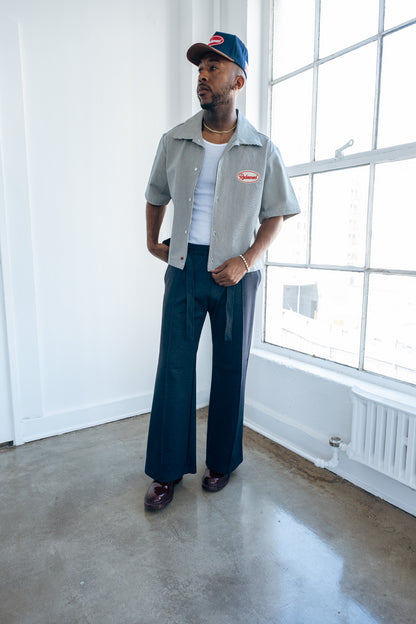Navy- Heavy Flared Pants