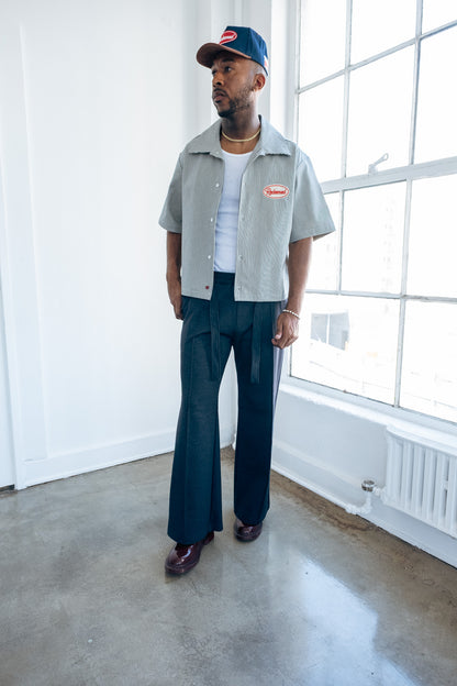 Navy- Heavy Flared Pants
