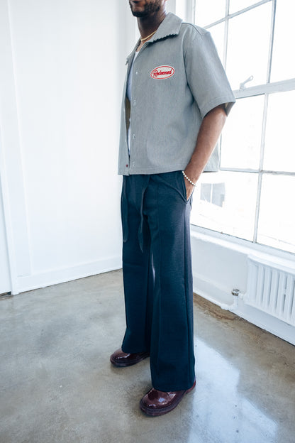 Navy- Heavy Flared Pants