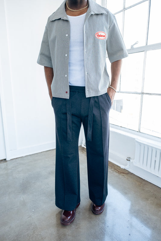 Navy- Heavy Flared Pants
