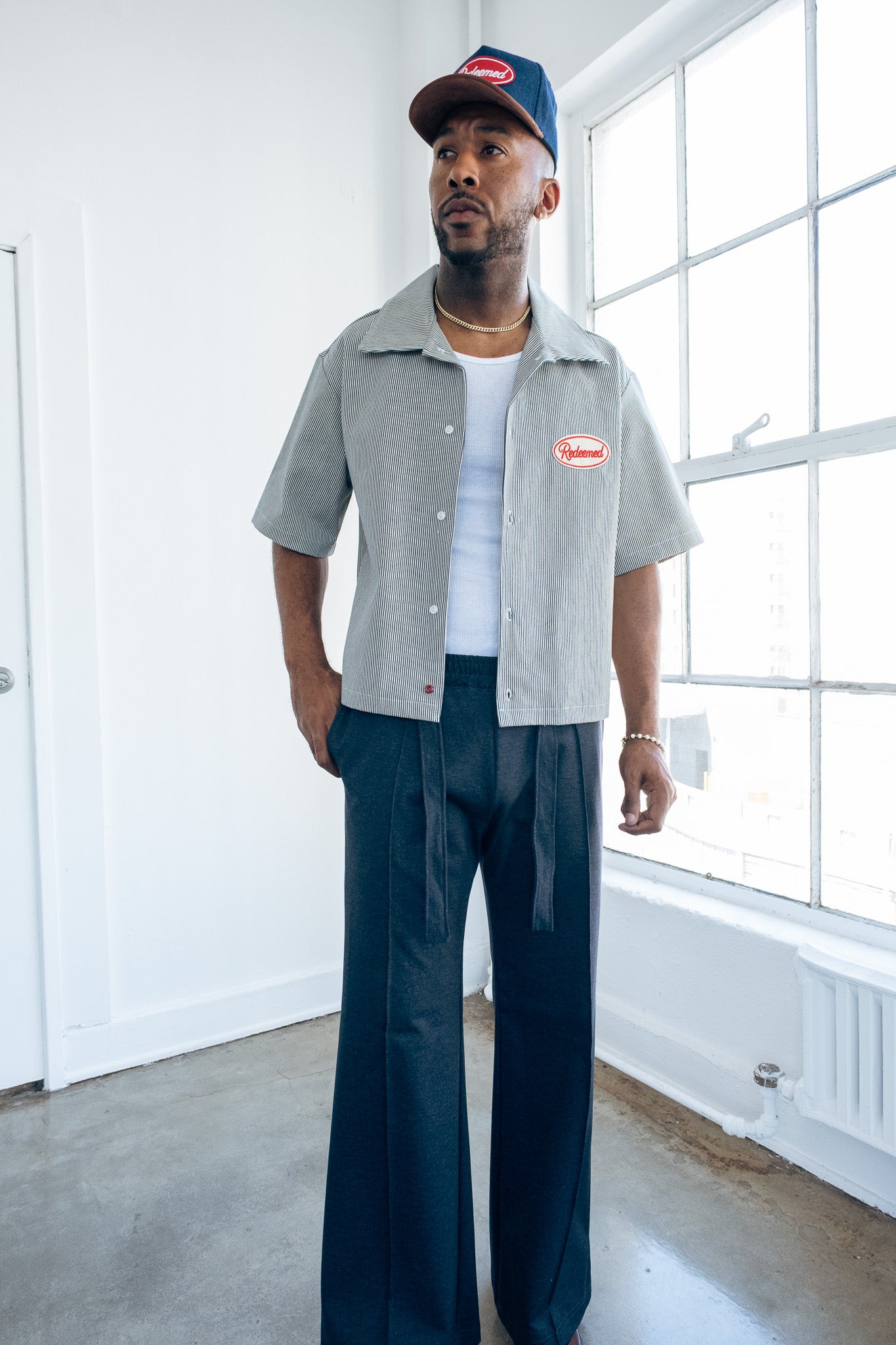 Denim PinStripe Button up
