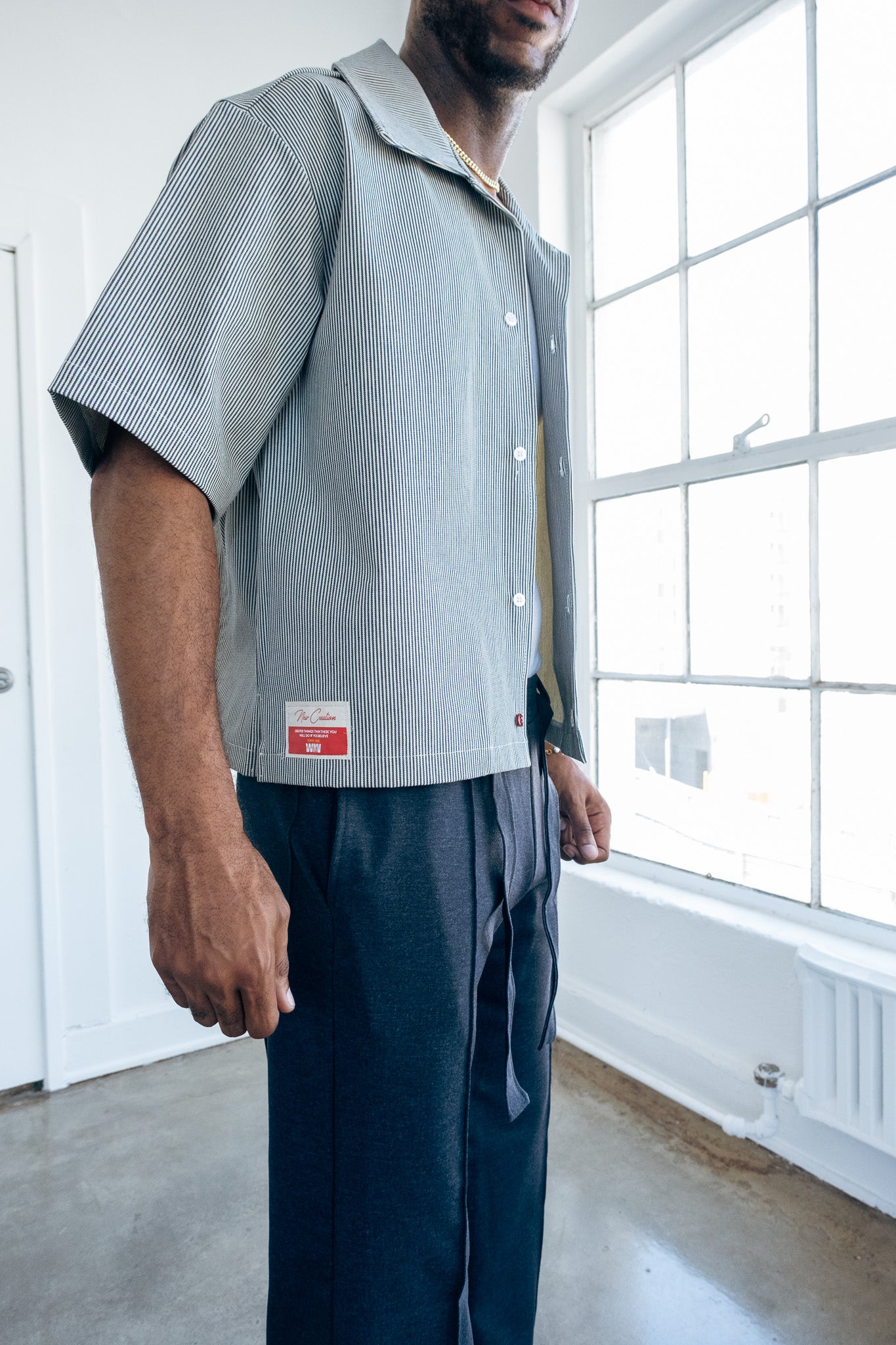 Denim PinStripe Button up