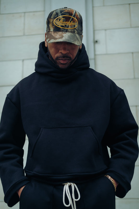 Premium Cotton Hoodie - Black