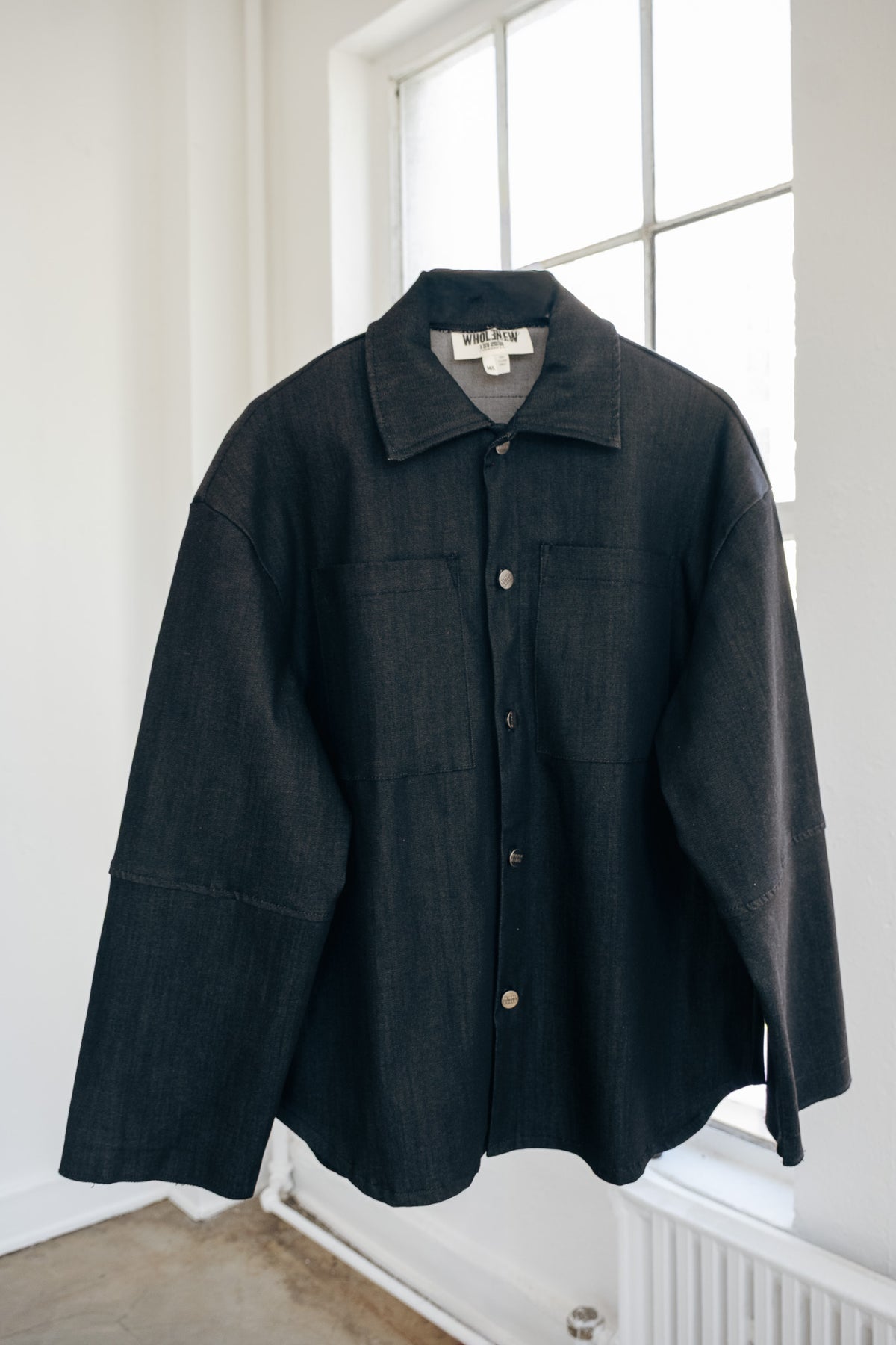 Shacket Button Up- Black Denim