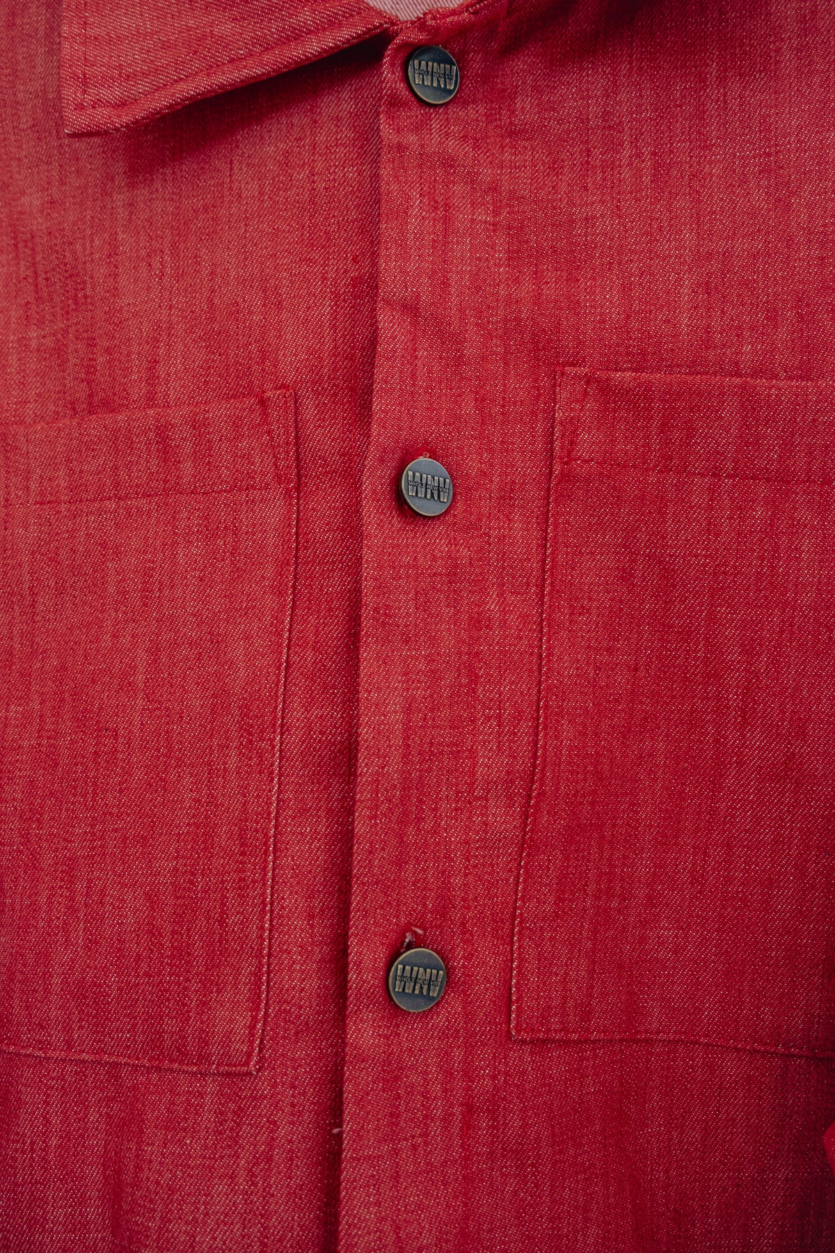 Shacket Button Up- Red Denim (limited)
