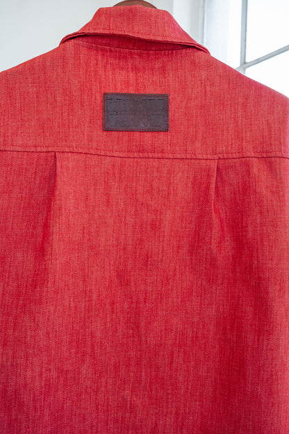 Shacket Button Up- Red Denim (limited)