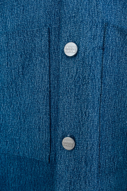 Shacket Button Up- Light Denim