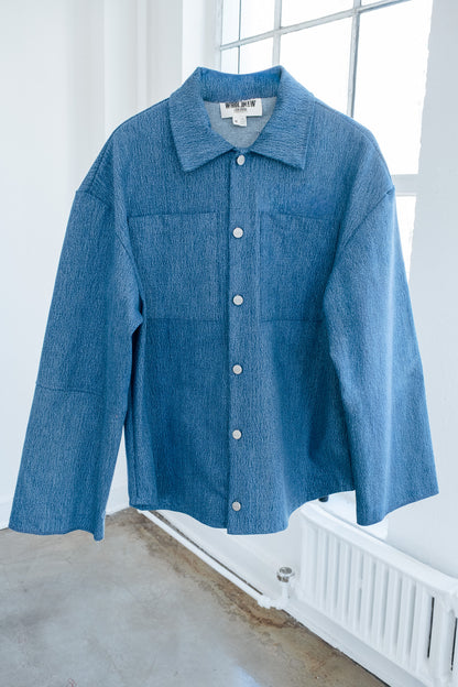 Shacket Button Up- Light Denim