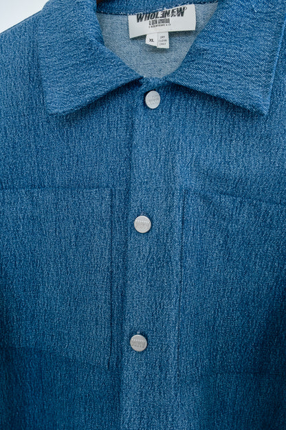 Shacket Button Up- Light Denim